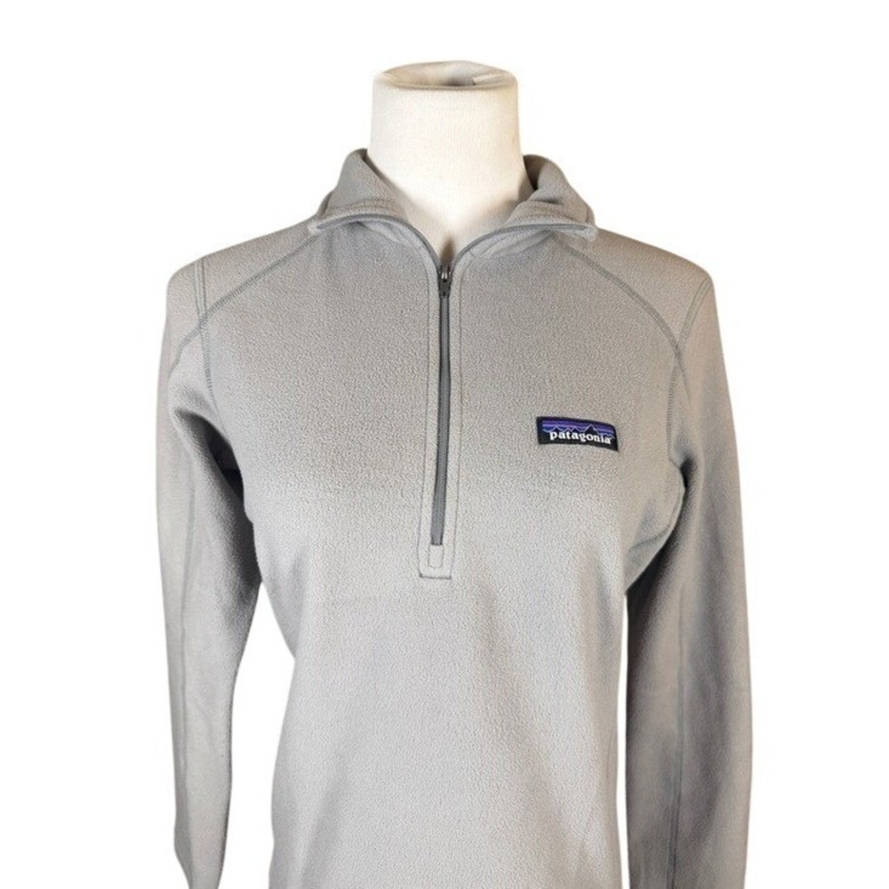 Patagonia Pullover Women S Micro‎ D Quarter-Zip Gray Lightweight Fleece